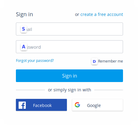 Saka Key input field hints